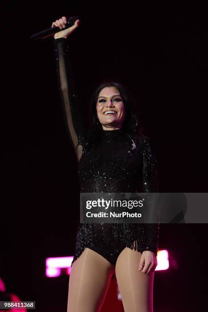 British singer Jessie J performs at the Rock in Rio Lisboa 2018 music festival in Lisbon, Portugal, on June 30, 2018.