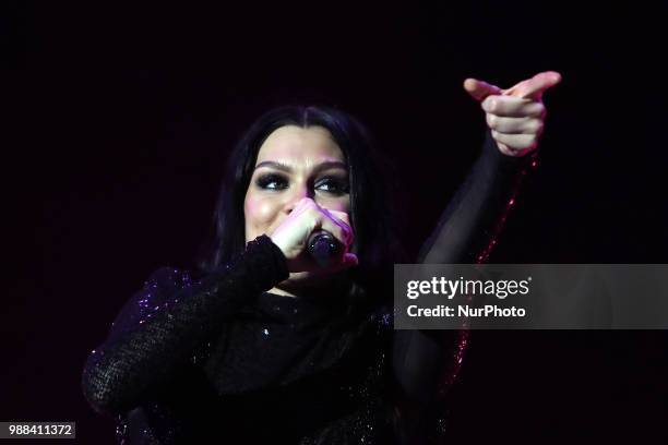 British singer Jessie J performs at the Rock in Rio Lisboa 2018 music festival in Lisbon, Portugal, on June 30, 2018.