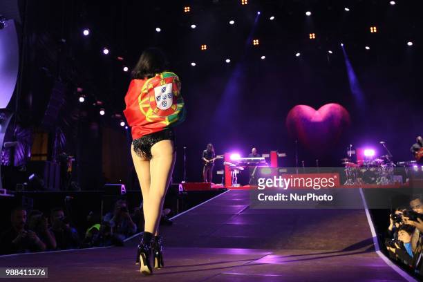 British singer Jessie J performs at the Rock in Rio Lisboa 2018 music festival in Lisbon, Portugal, on June 30, 2018.