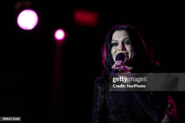 British singer Jessie J performs at the Rock in Rio Lisboa 2018 music festival in Lisbon, Portugal, on June 30, 2018.