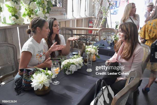 Kristen Doute, Katie Maloney and Lisa Vanderpump attend National OOTD Day x Stassi Schroeder at Pump on June 30, 2018 in West Hollywood, California.