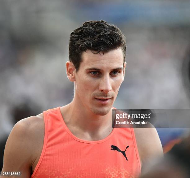 Pierre-Ambroise Bosse of France prepares for the Men's 800m at the IAAF Diamond League meeting at Stade Charlety in Paris, France on June 30, 2018