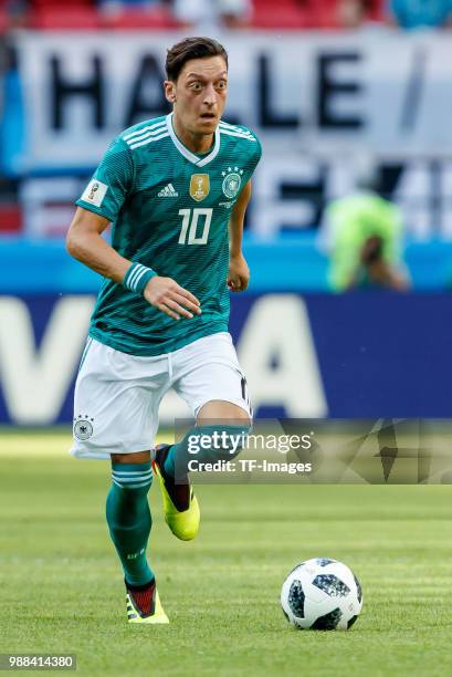 Mesut Oezil of Germany controls the ball during the 2018 FIFA World Cup Russia group F match between Korea Republic and Germany at Kazan Arena on...