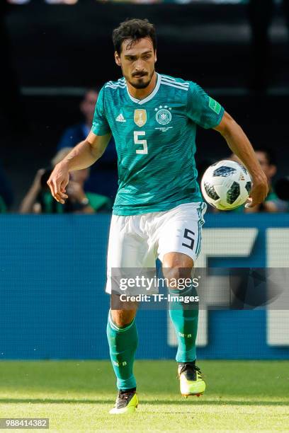 Mats Hummels of Germany controls the ball during the 2018 FIFA World Cup Russia group F match between Korea Republic and Germany at Kazan Arena on...