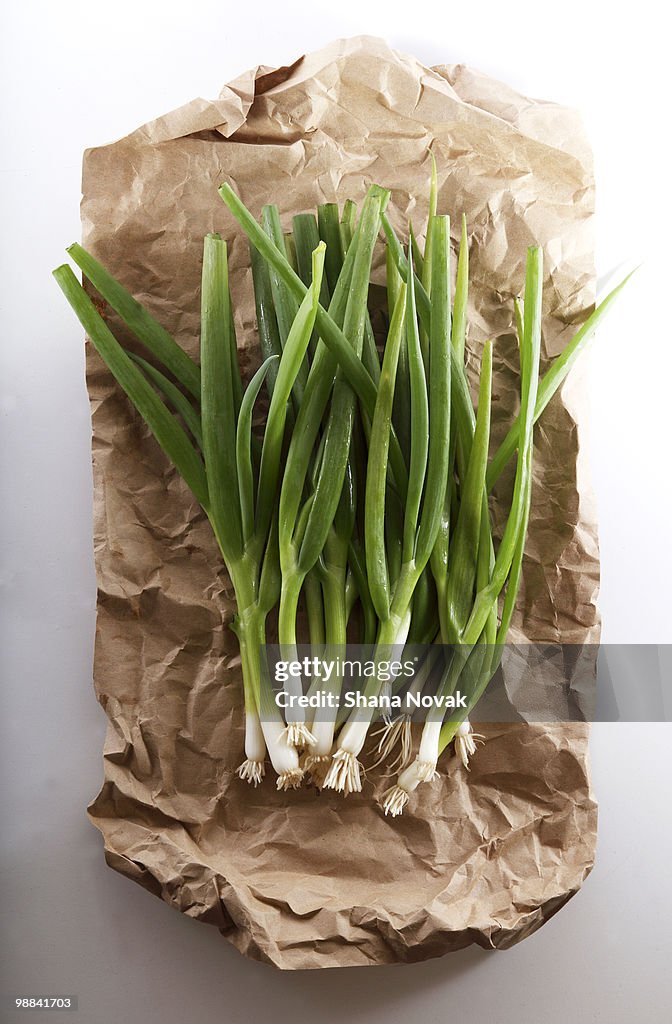 Green Onions on Butcher Paper