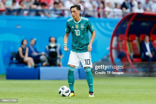 Mesut Oezil of Germany controls the ball during the 2018 FIFA World Cup Russia group F match between Korea Republic and Germany at Kazan Arena on...