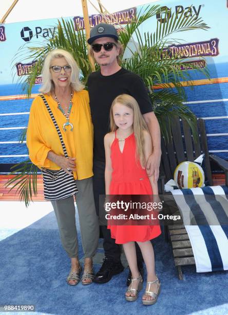 Judith M. Spade, David Spade, and Harper Spade arrive for Columbia Pictures And Sony Pictures Animation's World Premiere Of "Hotel Transylvania 3:...