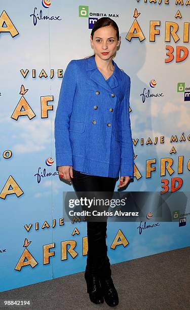 Spanish actress Leonor Watling attends "Viaje Magico a Africa" premiere at the Proyecciones cinema on May 4, 2010 in Madrid, Spain.