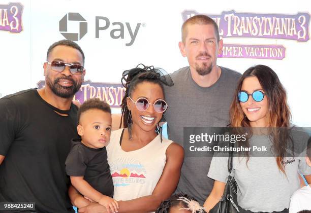 Daren Dukes, Daren O.C. Dukes, Shanola Hampton, Steve Howey, and Sarah Shahi attend the Columbia Pictures and Sony Pictures Animation's world...