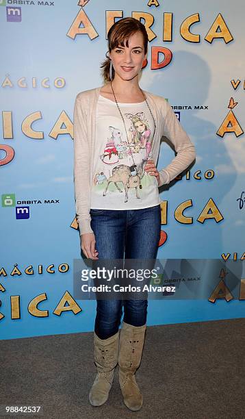 Alejandra Llorente attends "Viaje Magico a Africa" premiere at the Proyecciones cinema on May 4, 2010 in Madrid, Spain.