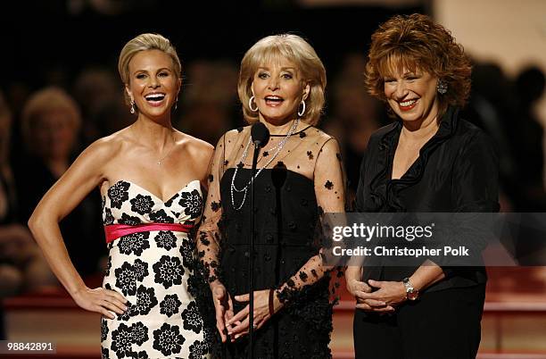 Elisabeth Hasselbeck, Barbara Walters and Joy Behar present Creative Arts Emmy Award winners