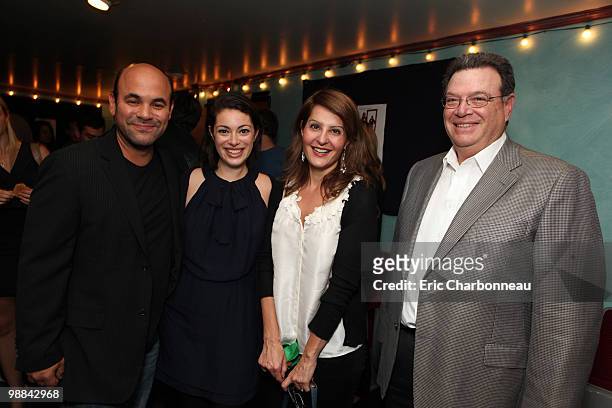Ian Gomes, Jackie Singer, Nia Vardalos and Attorney Marty Singer at Jackie Singer's "Does This Play Make Me Look Fat?" Play Opening on October 08,...