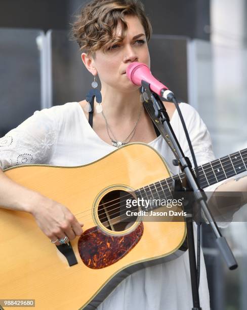 Lillie Mae performs on stage outside the Music City Center at the Reverb Stage on the Terrace during The Make Music Experience at Summer NAMM on June...