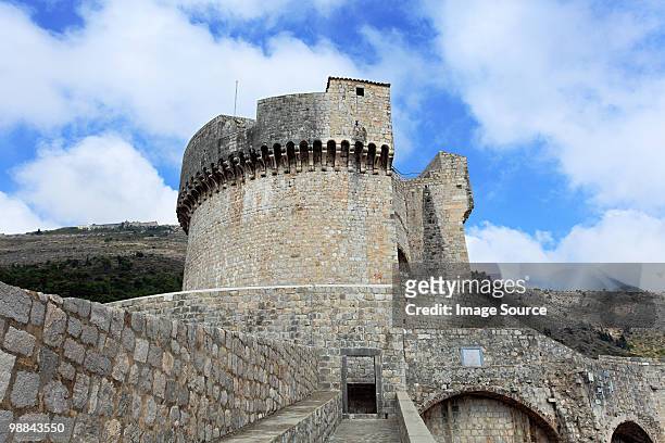 minceta tower in dubrovnik fortress - croatian culture stock pictures, royalty-free photos & images