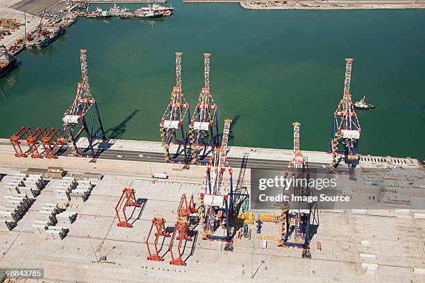 loading cranes in cape town harbour - cape town harbour stock pictures, royalty-free photos & images