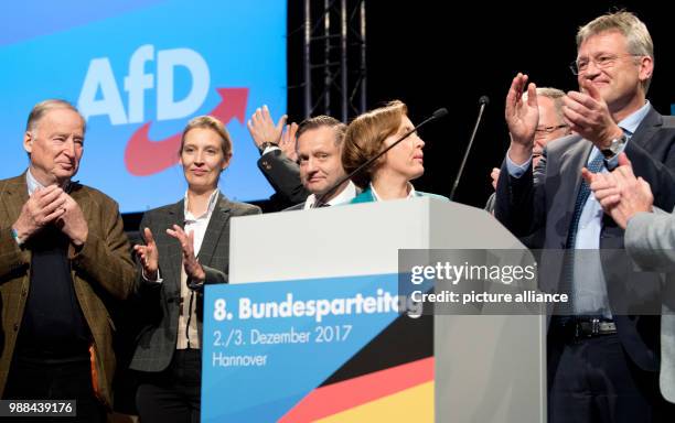 The newly elected federal board of the Alternative for Germany with Alexander Gauland , Alice Weidel, Kay Gottschalk, Beatrix von Storch, and Joerg...