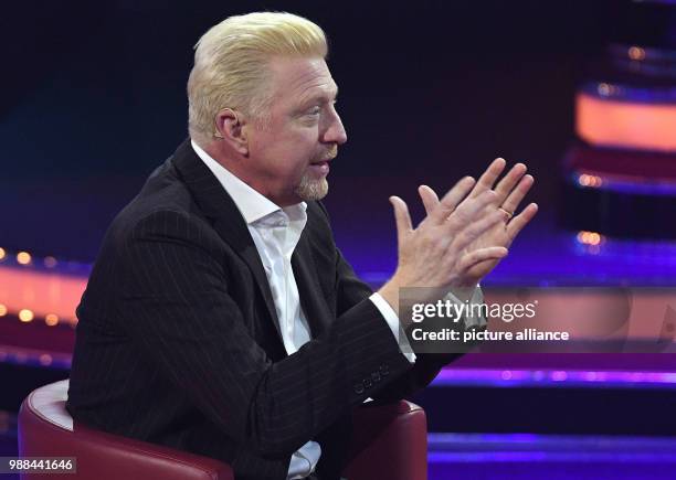 Former professional tennis player Boris Becker participates in the RTL broadcasting end-of-the-year review TV show '2017! Menschen, Bilder,...