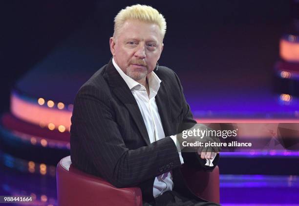 Former professional tennis player Boris Becker participates in the RTL broadcasting end-of-the-year review TV show '2017! Menschen, Bilder,...