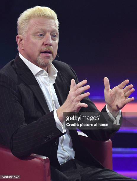 Former professional tennis player Boris Becker participates in the RTL broadcasting end-of-the-year review TV show '2017! Menschen, Bilder,...