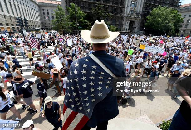 Atmosphere during Families Belong Together Rally In Washington DC Sponsored By MoveOn, National Domestic Workers Alliance, and Hundreds Of Allies on...