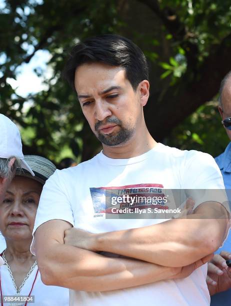 Lin-Manuel Miranda attends Families Belong Together Rally In Washington DC Sponsored By MoveOn, National Domestic Workers Alliance, And Hundreds Of...