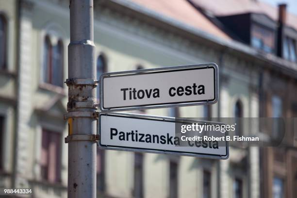 tito- ecke partisanenstrasse / tito and the partizans - ecke stock pictures, royalty-free photos & images