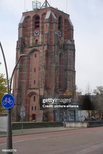 View of the leaning tower of Leeuwarden, Netherlands, 12 October 2017. The Dutch city was elected European Capital of Culture 2018. Photo: Annette...