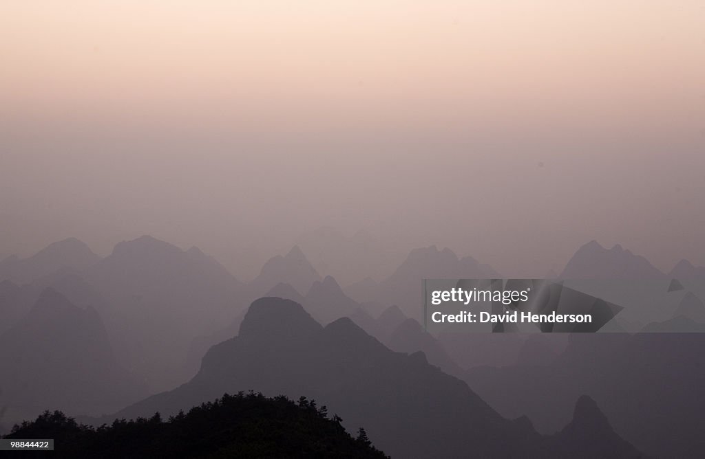 Hills silhouetted, Guilin, China