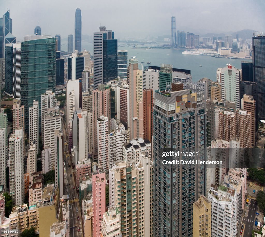 Cityscape of Wanchai, Hong Kong, China