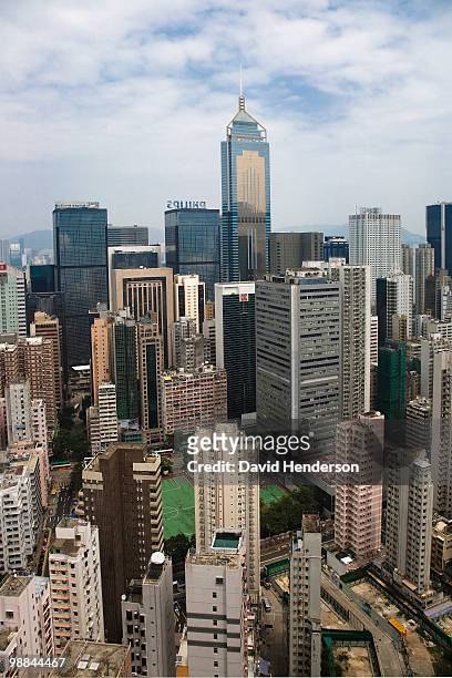 cityscape of wanchai, hong kong, china - hopewell centre stock pictures, royalty-free photos & images