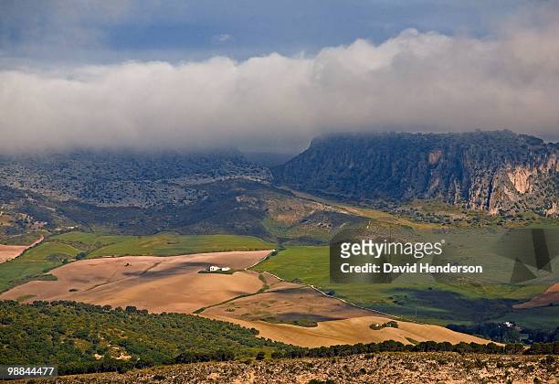 valley farmland, ronda, andalucia, spain - ronda spain stock pictures, royalty-free photos & images