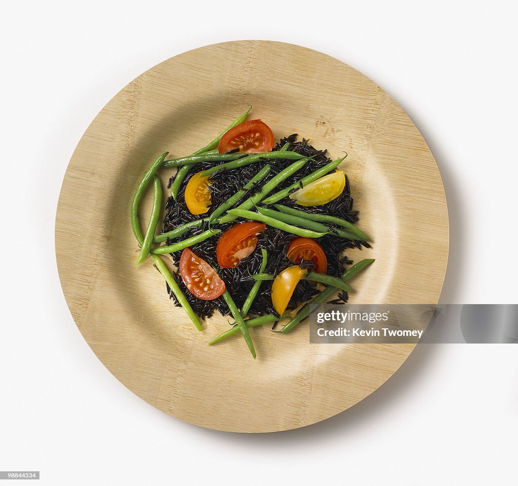 Close up of healthy rice salad