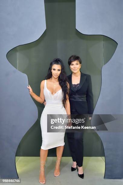 Kim Kardashian West and Kris Jenner attend KKW Beauty Fan Event at KKW Beauty on June 30, 2018 in Los Angeles, California.