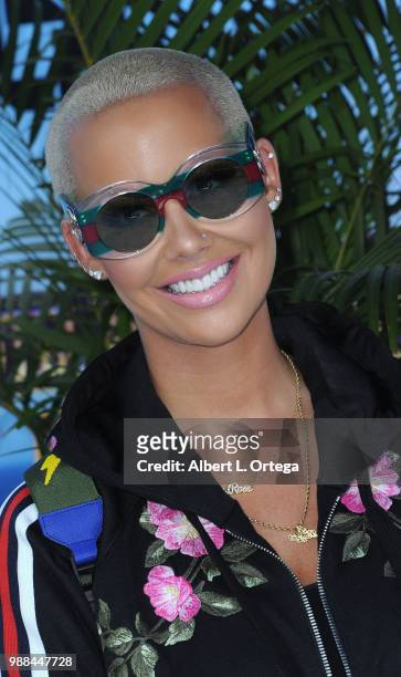 Model/personality Amber Rose arrives for Columbia Pictures And Sony Pictures Animation's World Premiere Of "Hotel Transylvania 3: Summer Vacation"...