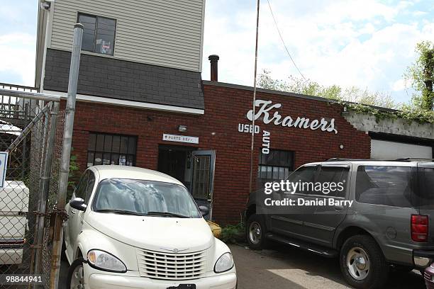 Cars are parked in the lot of Kramer's Used Auto Parts, the business where the license plate on an SUV rigged to explode in New York City's Times...