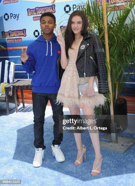 Actor Amarr M. Wooten and actress Lilimar Hernandez arrive for Columbia Pictures And Sony Pictures Animation's World Premiere Of "Hotel Transylvania...