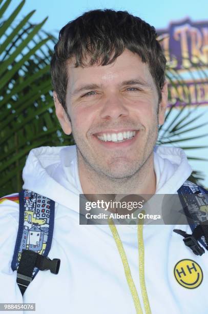 Blogger Perez Hilton arrives for Columbia Pictures And Sony Pictures Animation's World Premiere Of "Hotel Transylvania 3: Summer Vacation" held at...