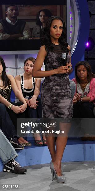 Actress Kerry Washington visits BET's "106 & Park" at BET Studios on May 3, 2010 in New York City.