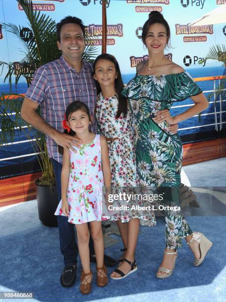 Omar Velasco, Argelia Atilano with daughters Camila Velasco and Anabella Velasco arrives for Columbia Pictures And Sony Pictures Animation's World...