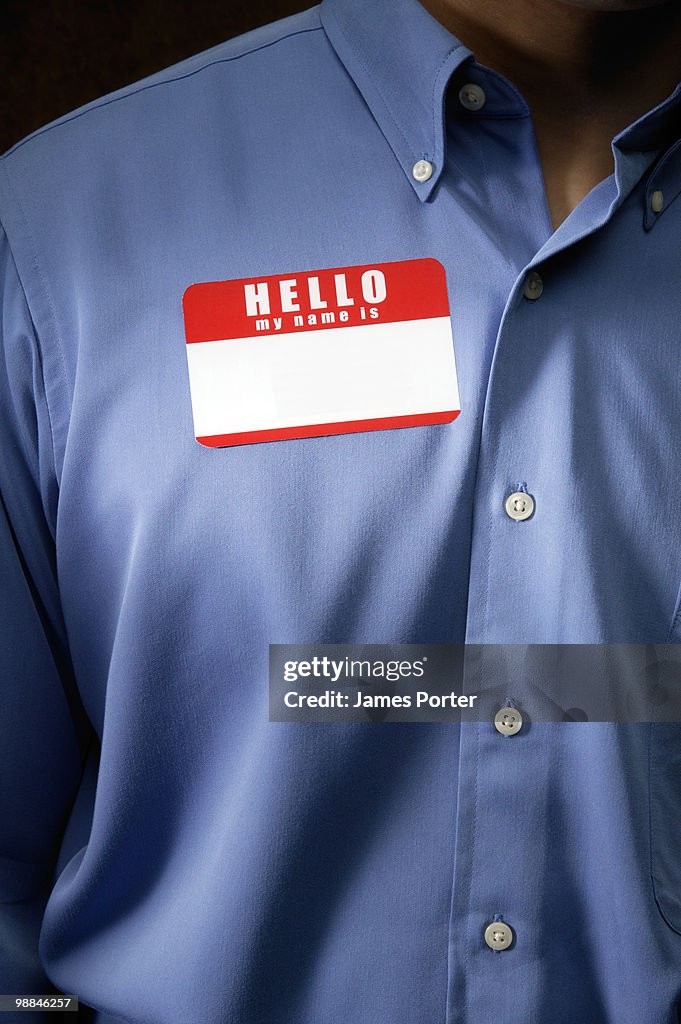 Businessman with name tag