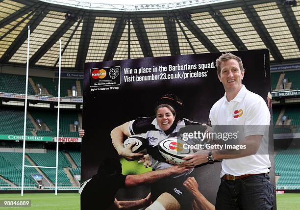 Sam Buckenham poses for pictures with Will Greenwood during MasterCard Be Number 23 Shortlist Day on May 4 2010 in Twickenham. The winner will be a...