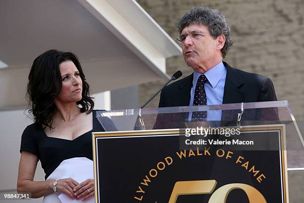 Actress Julia Louis-Dreyfus and Warner Bros. Entertainment COO Alan Horn attend the Hollywood Walk of Fame ceremony honoring Julia Louis-Dreyfus on...