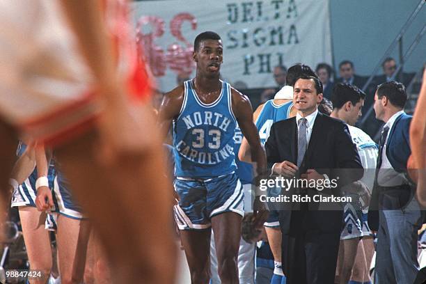 Final Four: North Carolina Charlie Scott and head coach Dean Smith during game vs Ohio State. Los Angeles, CA 3/21/1968 CREDIT: Rich Clarkson