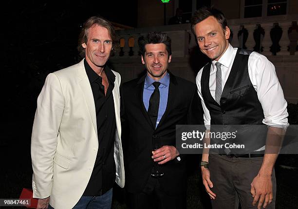 Director/producer Michael Bay, actor Patrick Dempsey, and TV personality Joel McHale attend the Ferrari 458 Italia auction event to benefit Haiti...