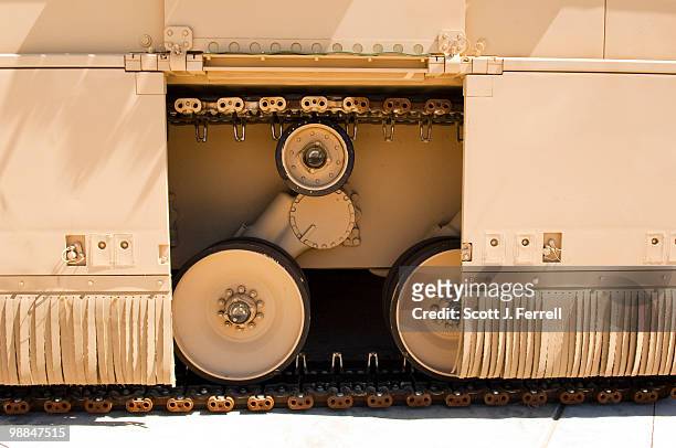 May 4: A view of one of the tracks on the U.S. Marines' newest Expeditionary Fighting Vehicle prototype as it sits in front of the National Museum of...