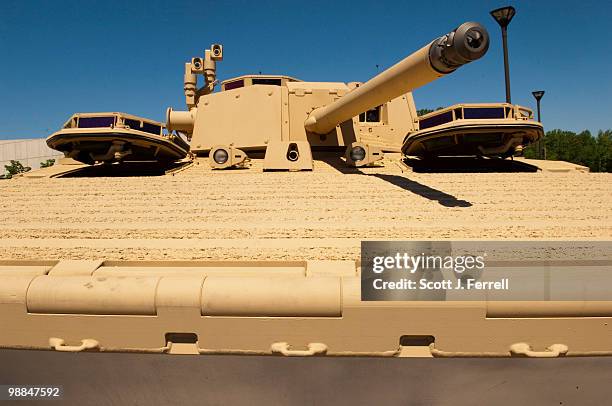 May 4: The U.S. Marines' newest Expeditionary Fighting Vehicle prototype as it sits in front of the National Museum of the Marine Corps in Triangle....