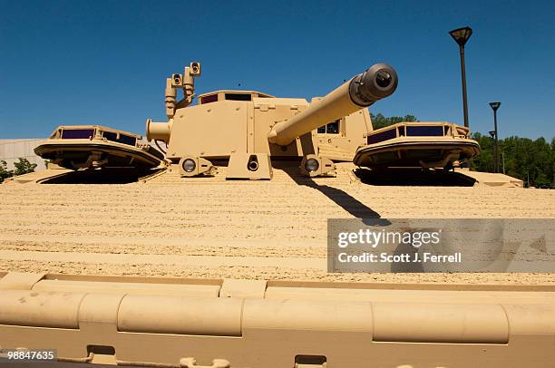 May 4: The U.S. Marines' newest Expeditionary Fighting Vehicle prototype as it sits in front of the National Museum of the Marine Corps in Triangle....