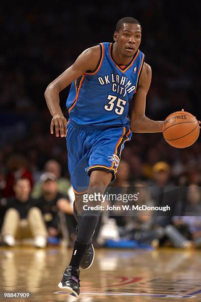 Playoffs: Oklahoma City Thunder Kevin Durant in action vs Los Angeles Lakers. Game 5. Los Angeles, CA 4/27/2010 CREDIT: John W. McDonough
