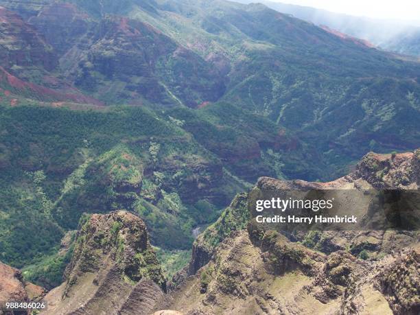 waimea canyon 3 - waimea valley stock pictures, royalty-free photos & images