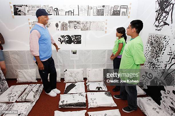 Entrepreneur Russell Simmons attends the Bounty "Make a Clean Difference" event at P.S. 165 on May 4, 2010 in New York City. Procter & Gamble's...